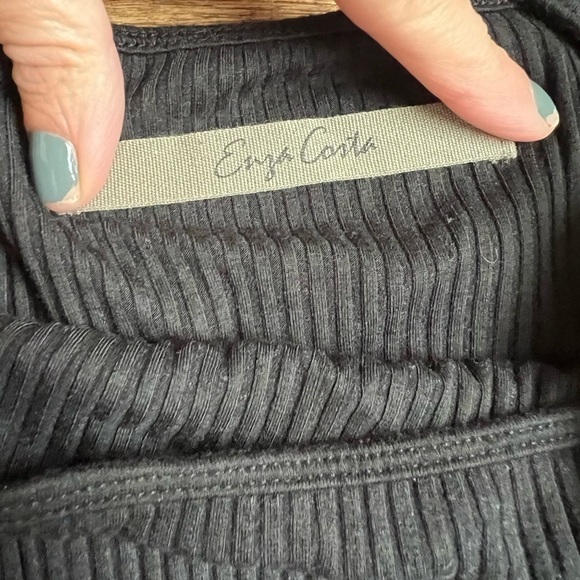 ENZA COSTA Black ribbed unitard short onezie romper size XS - Picture 8 of 9